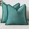 MIULEE Decorative Black Throw Pillow Covers 20×20 Inch Set of 2 Soft Cozy Boho Farmhouse Couch Pillow Covers with Tassels Chenille Accent Pillowcases for Spring Sofa Bed Living Room Home Decor(Teal)