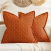 MIULEE Decorative Burlap Linen Throw Pillows Covers 18×18 Inch Christmas Olive Green Spring Vintage Couch Pillow Covers Modern Farmhouse Pillowcase Woven Textured Cushion Cases for Sofa Bed Livingroom(Rust)