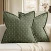 MIULEE Decorative Burlap Linen Throw Pillows Covers 18×18 Inch Christmas Olive Green Spring Vintage Couch Pillow Covers Modern Farmhouse Pillowcase Woven Textured Cushion Cases for Sofa Bed Livingroom(Olive Green)