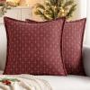 MIULEE Decorative Burlap Linen Throw Pillows Covers 18×18 Inch Christmas Olive Green Spring Vintage Couch Pillow Covers Modern Farmhouse Pillowcase Woven Textured Cushion Cases for Sofa Bed Livingroom(Wine Red)