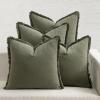 MIULEE Decorative Couch Pillow Covers Neutral Linen Fringe Throw Pillows Set of 4 Soft Rustic Cushions Boho Farmhouse Pillowcases for Bed Sofa Living Room Home Decor 18×18 Inch Beige/Brown/Green(Olive Green)