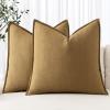 MIULEE Decorative Linen Pillow Covers 20×20 Inch Natural Beige Boho Farmhouse Neutral Christmas Couch Throw Pillows for Bed Pack of 2 Accent Modern Pillowcase Sofa Livingroom Home Decor(Mustard Yellow)
