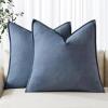 MIULEE Decorative Linen Pillow Covers 20×20 Inch Natural Beige Boho Farmhouse Neutral Christmas Couch Throw Pillows for Bed Pack of 2 Accent Modern Pillowcase Sofa Livingroom Home Decor(Blue Ashes)