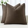 MIULEE Decorative Linen Pillow Covers 20×20 Inch Natural Beige Boho Farmhouse Neutral Christmas Couch Throw Pillows for Bed Pack of 2 Accent Modern Pillowcase Sofa Livingroom Home Decor(Dark Coffee)