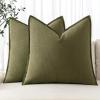 MIULEE Decorative Linen Pillow Covers 20×20 Inch Natural Beige Boho Farmhouse Neutral Christmas Couch Throw Pillows for Bed Pack of 2 Accent Modern Pillowcase Sofa Livingroom Home Decor(Green)