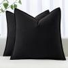MIULEE Decorative Linen Pillow Covers 20×20 Inch Natural Beige Boho Farmhouse Neutral Christmas Couch Throw Pillows for Bed Pack of 2 Accent Modern Pillowcase Sofa Livingroom Home Decor(Black)