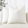 MIULEE Decorative Linen Pillow Covers 20×20 Inch Natural Beige Boho Farmhouse Neutral Christmas Couch Throw Pillows for Bed Pack of 2 Accent Modern Pillowcase Sofa Livingroom Home Decor(Cream White)