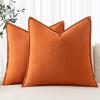 MIULEE Decorative Linen Pillow Covers 20×20 Inch Natural Beige Boho Farmhouse Neutral Christmas Couch Throw Pillows for Bed Pack of 2 Accent Modern Pillowcase Sofa Livingroom Home Decor(Orange)