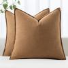 MIULEE Decorative Linen Pillow Covers 20×20 Inch Natural Beige Boho Farmhouse Neutral Christmas Couch Throw Pillows for Bed Pack of 2 Accent Modern Pillowcase Sofa Livingroom Home Decor(Brown)