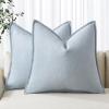 MIULEE Decorative Linen Pillow Covers 20×20 Inch Natural Beige Boho Farmhouse Neutral Christmas Couch Throw Pillows for Bed Pack of 2 Accent Modern Pillowcase Sofa Livingroom Home Decor(Light Blue)