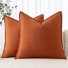 MIULEE Decorative Linen Pillow Covers 20×20 Inch Natural Beige Boho Farmhouse Neutral Christmas Couch Throw Pillows for Bed Pack of 2 Accent Modern Pillowcase Sofa Livingroom Home Decor(Burnt Orange)
