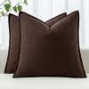 MIULEE Decorative Linen Pillow Covers 20×20 Inch Natural Beige Boho Farmhouse Neutral Christmas Couch Throw Pillows for Bed Pack of 2 Accent Modern Pillowcase Sofa Livingroom Home Decor(Dark Brown)