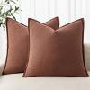 MIULEE Decorative Linen Pillow Covers 20×20 Inch Natural Beige Boho Farmhouse Neutral Christmas Couch Throw Pillows for Bed Pack of 2 Accent Modern Pillowcase Sofa Livingroom Home Decor(Rust Red)