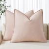 MIULEE Decorative Linen Pillow Covers 20×20 Inch Natural Beige Boho Farmhouse Neutral Christmas Couch Throw Pillows for Bed Pack of 2 Accent Modern Pillowcase Sofa Livingroom Home Decor(Light Pink)