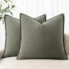 MIULEE Decorative Linen Pillow Covers 20×20 Inch Natural Beige Boho Farmhouse Neutral Christmas Couch Throw Pillows for Bed Pack of 2 Accent Modern Pillowcase Sofa Livingroom Home Decor(Olive Green)