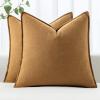 MIULEE Decorative Linen Pillow Covers 20×20 Inch Natural Beige Boho Farmhouse Neutral Christmas Couch Throw Pillows for Bed Pack of 2 Accent Modern Pillowcase Sofa Livingroom Home Decor(Hazel)