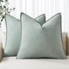 MIULEE Decorative Linen Pillow Covers 20×20 Inch Natural Beige Boho Farmhouse Neutral Christmas Couch Throw Pillows for Bed Pack of 2 Accent Modern Pillowcase Sofa Livingroom Home Decor(Aqua Green)