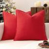 MIULEE Decorative Linen Pillow Covers 20×20 Inch Natural Beige Boho Farmhouse Neutral Christmas Couch Throw Pillows for Bed Pack of 2 Accent Modern Pillowcase Sofa Livingroom Home Decor(Red)