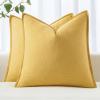 MIULEE Decorative Linen Pillow Covers 20×20 Inch Natural Beige Boho Farmhouse Neutral Christmas Couch Throw Pillows for Bed Pack of 2 Accent Modern Pillowcase Sofa Livingroom Home Decor(Yellow)