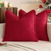 MIULEE Decorative Sage Green Throw Pillow Covers 18×18 Inch Set of 2 Soft Cozy Boho Farmhouse Couch Pillow Covers with Tassels Chenille Accent Pillowcases for Spring Sofa Bed Living Room Home Decor(Red)