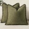 MIULEE Decorative Sage Green Throw Pillow Covers 18×18 Inch Set of 2 Soft Cozy Boho Farmhouse Couch Pillow Covers with Tassels Chenille Accent Pillowcases for Spring Sofa Bed Living Room Home Decor(Olive Green)