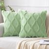 MIULEE Decorative Throw Pillow Covers Dark Grey 18×18 Inch Set of 2, Soft Plush Faux Wool Couch Cushion Covers Farmhouse Throw Pillows for Couch Bed Sofa Living Room(Sage Green)