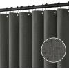 MIULEE Extra Long Linen Shower Curtain 96 Inches Long with 12 Metal Hooks Washable Beige Fabric Shower Curtain Set Waterproof Neutral Thick Cloth Shower Curtains for Bathroom Hotel Bathtub, Cream(Charcoal Grey)