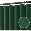 MIULEE Extra Long Linen Shower Curtain 96 Inches Long with 12 Metal Hooks Washable Beige Fabric Shower Curtain Set Waterproof Neutral Thick Cloth Shower Curtains for Bathroom Hotel Bathtub, Cream(Dark Green)