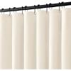 MIULEE Extra Long Linen Shower Curtain 96 Inches Long with 12 Metal Hooks Washable Beige Fabric Shower Curtain Set Waterproof Neutral Thick Cloth Shower Curtains for Bathroom Hotel Bathtub, Cream(Ivory)