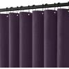 MIULEE Extra Long Linen Shower Curtain 96 Inches Long with 12 Metal Hooks Washable Beige Fabric Shower Curtain Set Waterproof Neutral Thick Cloth Shower Curtains for Bathroom Hotel Bathtub, Cream(Purple)
