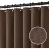 MIULEE Extra Long Linen Shower Curtain 96 Inches Long with 12 Metal Hooks Washable Beige Fabric Shower Curtain Set Waterproof Neutral Thick Cloth Shower Curtains for Bathroom Hotel Bathtub, Cream(Brown)