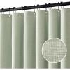 MIULEE Extra Long Linen Shower Curtain 96 Inches Long with 12 Metal Hooks Washable Beige Fabric Shower Curtain Set Waterproof Neutral Thick Cloth Shower Curtains for Bathroom Hotel Bathtub, Cream(Sage Green)