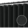 MIULEE Extra Long Linen Shower Curtain 96 Inches Long with 12 Metal Hooks Washable Beige Fabric Shower Curtain Set Waterproof Neutral Thick Cloth Shower Curtains for Bathroom Hotel Bathtub, Cream(Black)