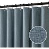 MIULEE Extra Long Linen Shower Curtain 96 Inches Long with 12 Metal Hooks Washable Beige Fabric Shower Curtain Set Waterproof Neutral Thick Cloth Shower Curtains for Bathroom Hotel Bathtub, Cream(Dusty Blue)