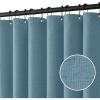 MIULEE Extra Long Linen Shower Curtain 96 Inches Long with 12 Metal Hooks Washable Beige Fabric Shower Curtain Set Waterproof Neutral Thick Cloth Shower Curtains for Bathroom Hotel Bathtub, Cream(Moonlight Blue)