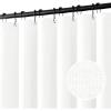 MIULEE Extra Long Linen Shower Curtain 96 Inches Long with 12 Metal Hooks Washable Beige Fabric Shower Curtain Set Waterproof Neutral Thick Cloth Shower Curtains for Bathroom Hotel Bathtub, Cream(White)