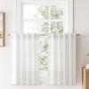 MIULEE Faux Linen Curtains 84 Inch Length 2 Panels Natural Burnt Orange Semi Sheer Curtain with Back Tab Rod Pocket, Light Filtering Window Privacy Burlap Drapes for Living Room Bedroom 42W x 84L(Heathered White)
