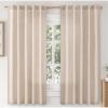 MIULEE Faux Linen Curtains 84 Inch Length 2 Panels Natural Burnt Orange Semi Sheer Curtain with Back Tab Rod Pocket, Light Filtering Window Privacy Burlap Drapes for Living Room Bedroom 42W x 84L(Ivory)