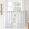 MIULEE Faux Linen Curtains 84 Inch Length 2 Panels Natural Burnt Orange Semi Sheer Curtain with Back Tab Rod Pocket, Light Filtering Window Privacy Burlap Drapes for Living Room Bedroom 42W x 84L(White)