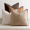 MIULEE Green and White Pillow Covers Pack of 4 Christmas Decorative Natural Solid Throw Pillow Covers Soft Accent Boho Farmhouse Couch Pillowcases Modern Decor for Living Room Bed Sofa 18×18 Inch(Neutral Brown)