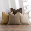 MIULEE Green and White Pillow Covers Pack of 4 Christmas Decorative Natural Solid Throw Pillow Covers Soft Accent Boho Farmhouse Couch Pillowcases Modern Decor for Living Room Bed Sofa 18×18 Inch(Neutral Gold/Brown)