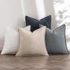 MIULEE Green and White Pillow Covers Pack of 4 Christmas Decorative Natural Solid Throw Pillow Covers Soft Accent Boho Farmhouse Couch Pillowcases Modern Decor for Living Room Bed Sofa 18×18 Inch(Neutral Cream/Gray)