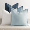 MIULEE Green and White Pillow Covers Pack of 4 Christmas Decorative Natural Solid Throw Pillow Covers Soft Accent Boho Farmhouse Couch Pillowcases Modern Decor for Living Room Bed Sofa 18×18 Inch(Blue)