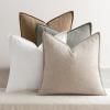 MIULEE Green and White Pillow Covers Pack of 4 Christmas Decorative Natural Solid Throw Pillow Covers Soft Accent Boho Farmhouse Couch Pillowcases Modern Decor for Living Room Bed Sofa 18×18 Inch(Neutral)