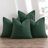 MIULEE Green and White Pillow Covers Pack of 4 Christmas Decorative Natural Solid Throw Pillow Covers Soft Accent Boho Farmhouse Couch Pillowcases Modern Decor for Living Room Bed Sofa 18×18 Inch(Green)