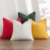 MIULEE Green and White Pillow Covers Pack of 4 Christmas Decorative Natural Solid Throw Pillow Covers Soft Accent Boho Farmhouse Couch Pillowcases Modern Decor for Living Room Bed Sofa 18×18 Inch(Christmas Red/Green)
