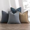 MIULEE Green and White Pillow Covers Pack of 4 Christmas Decorative Natural Solid Throw Pillow Covers Soft Accent Boho Farmhouse Couch Pillowcases Modern Decor for Living Room Bed Sofa 18×18 Inch(Neutral Navy)
