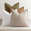 MIULEE Green and White Pillow Covers Pack of 4 Christmas Decorative Natural Solid Throw Pillow Covers Soft Accent Boho Farmhouse Couch Pillowcases Modern Decor for Living Room Bed Sofa 18×18 Inch(Brown)