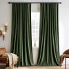 MIULEE Hot Pink Velvet Curtains 84 inches 2 Panels – Luxury Room Darkening Window Drapes for Bedroom Living Room Thermal Insulated Super Soft Blackout, Back Tab Rod Pocket Pinch Pleated, W52 x L84(Olive Green)
