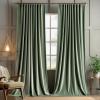 MIULEE Hot Pink Velvet Curtains 84 inches 2 Panels – Luxury Room Darkening Window Drapes for Bedroom Living Room Thermal Insulated Super Soft Blackout, Back Tab Rod Pocket Pinch Pleated, W52 x L84(Sage Green)